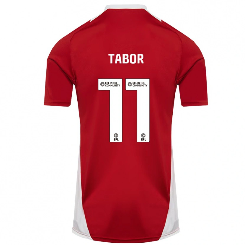 Danxen Hombre Camiseta Jake Tabor #11 Rojo Blanco Dorado 1ª Equipación 2025/26 La Camisa