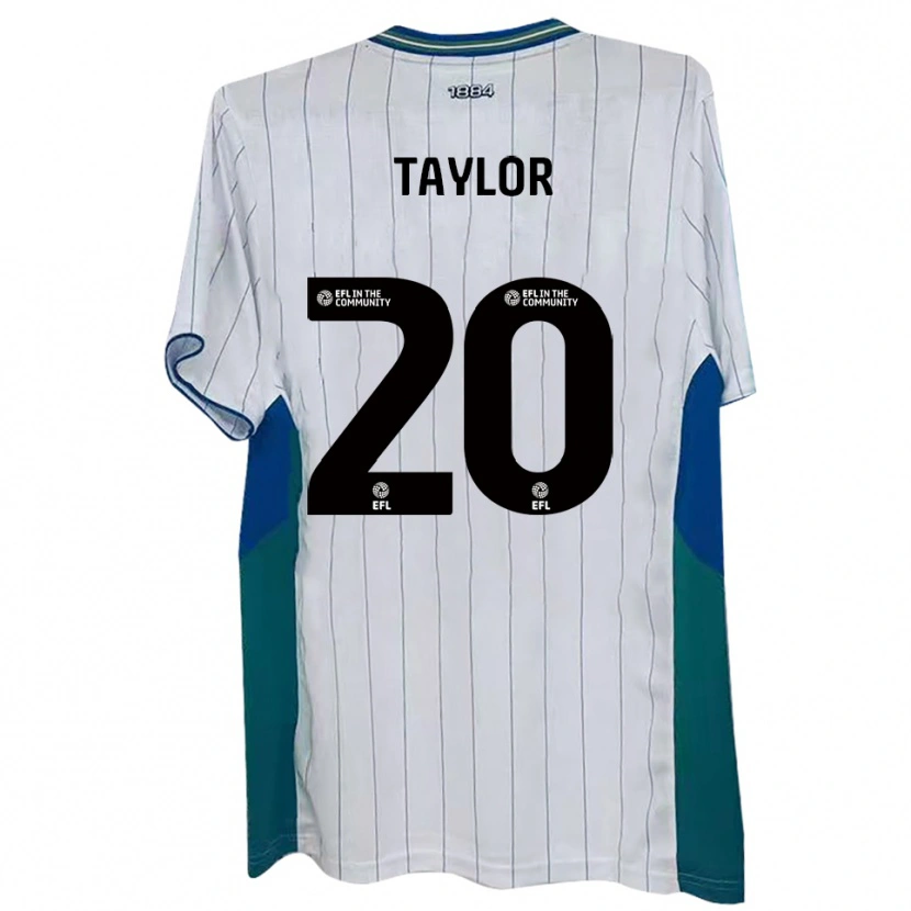 Danxen Hombre Camiseta Sam Taylor #20 Blanco Verde Azul 1ª Equipación 2025/26 La Camisa