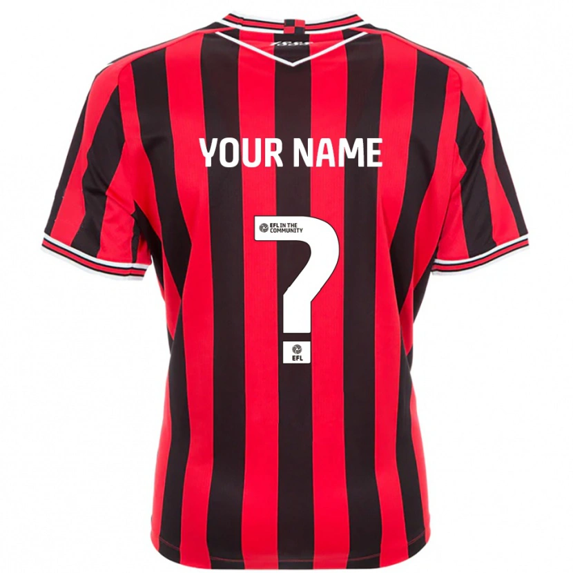 Danxen Hombre Camiseta Su Nombre #0 Rojo Negro 1ª Equipación 2025/26 La Camisa