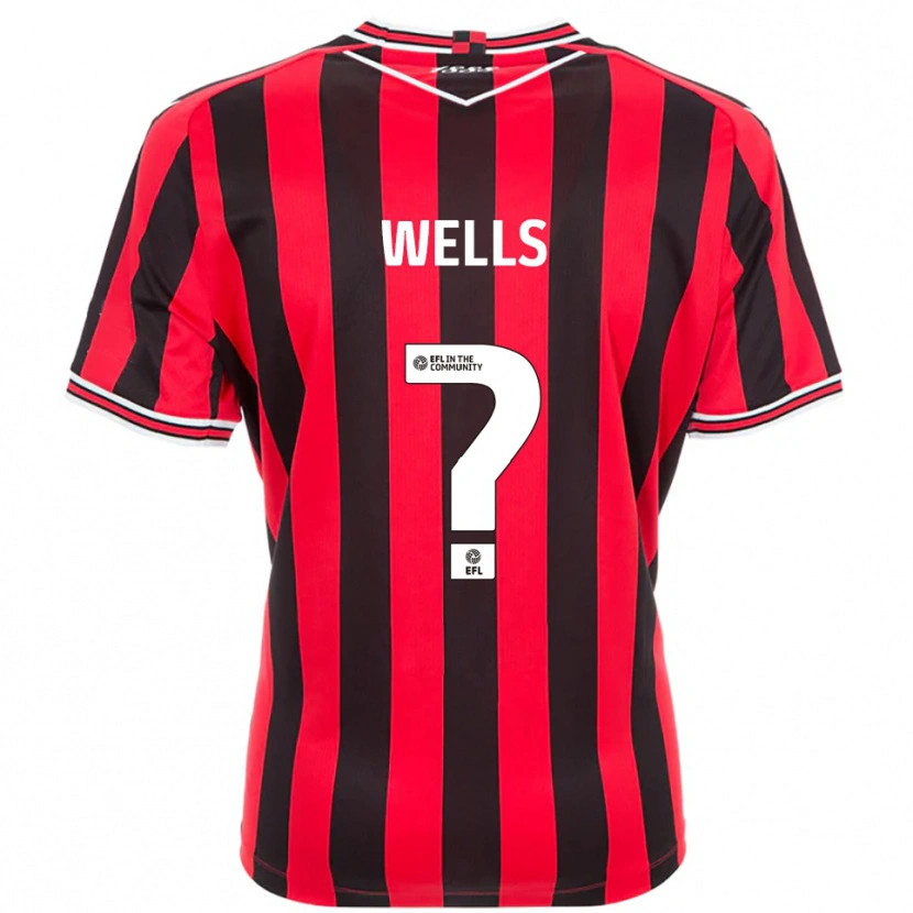 Danxen Hombre Camiseta Liv Wells #0 Rojo Negro 1ª Equipación 2025/26 La Camisa