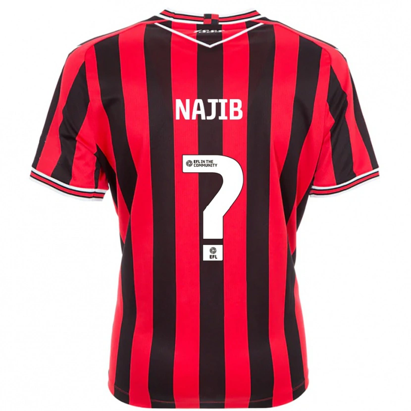Danxen Hombre Camiseta Saanya Najib #0 Rojo Negro 1ª Equipación 2025/26 La Camisa