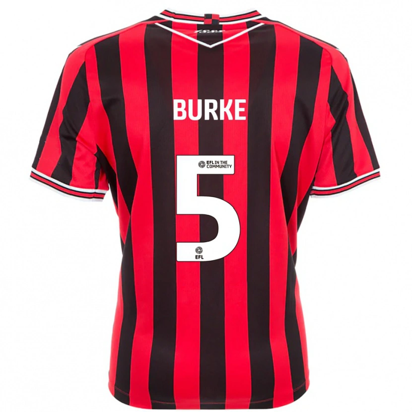 Danxen Hombre Camiseta Harrison Burke #5 Rojo Negro 1ª Equipación 2025/26 La Camisa