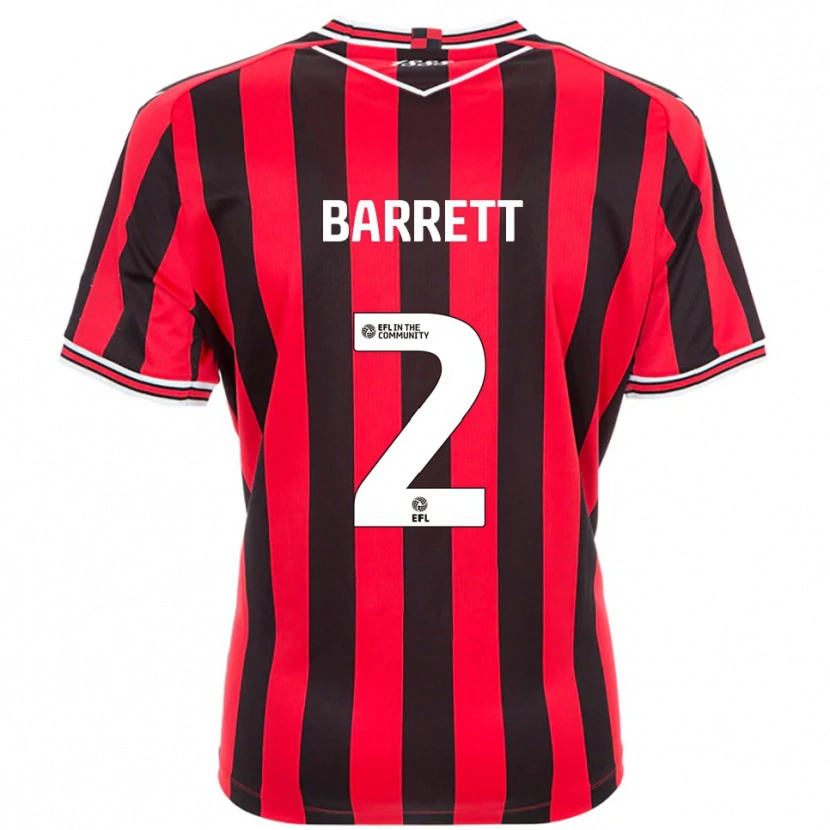Danxen Hombre Camiseta Connor Barrett #2 Rojo Negro 1ª Equipación 2025/26 La Camisa