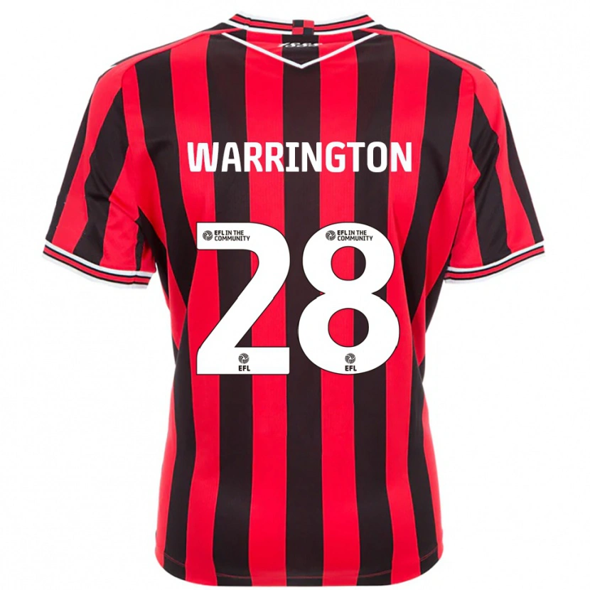 Danxen Hombre Camiseta Lewis Warrington #28 Rojo Negro 1ª Equipación 2025/26 La Camisa