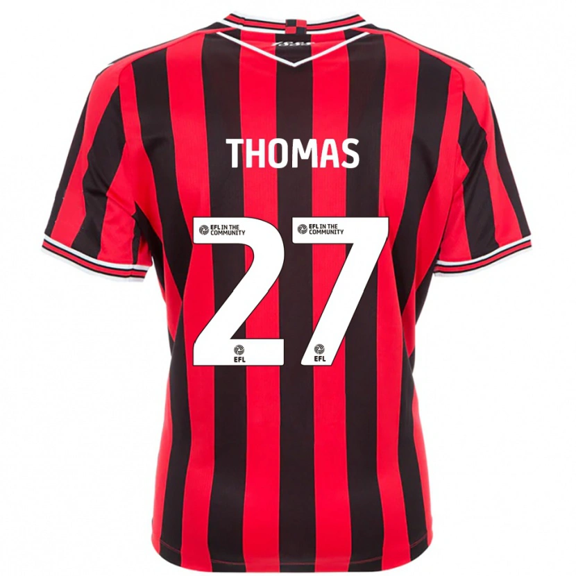 Danxen Hombre Camiseta Dylan Thomas #27 Rojo Negro 1ª Equipación 2025/26 La Camisa