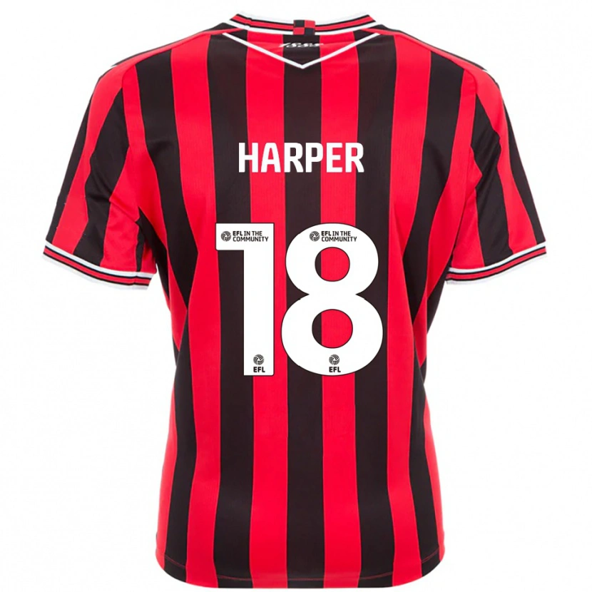 Danxen Hombre Camiseta Vincent Harper #18 Rojo Negro 1ª Equipación 2025/26 La Camisa