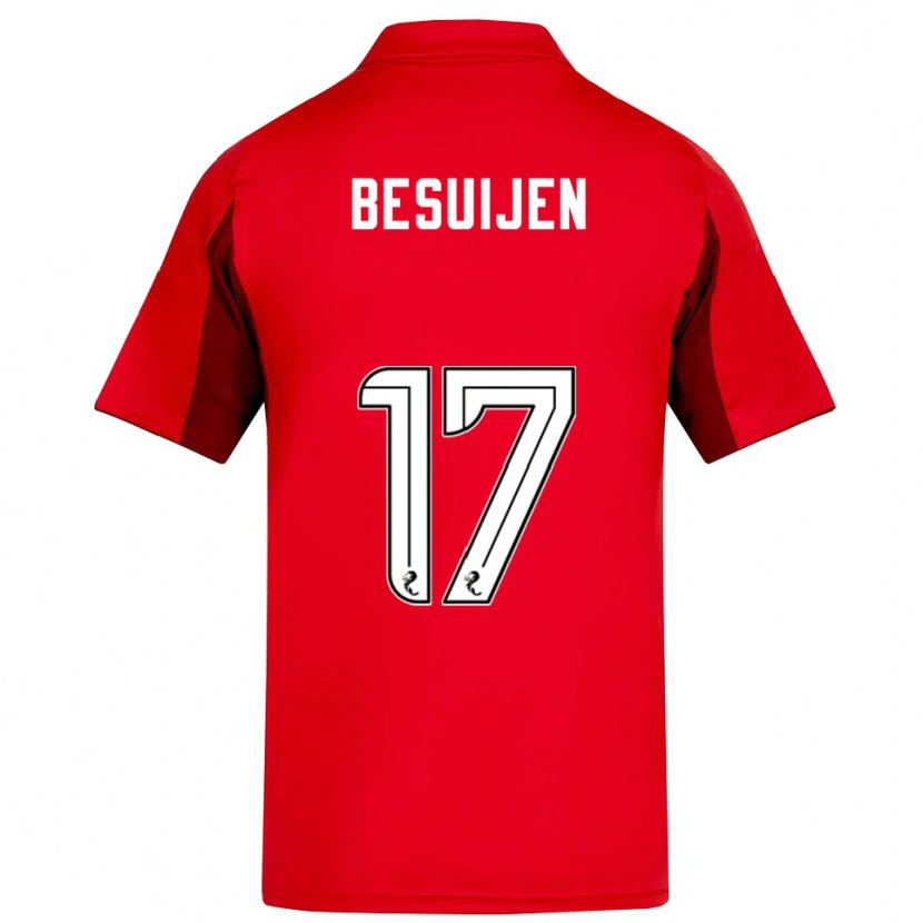 Danxen Hombre Camiseta Vicente Besuijen #17 Rojo Borgoña 1ª Equipación 2025/26 La Camisa