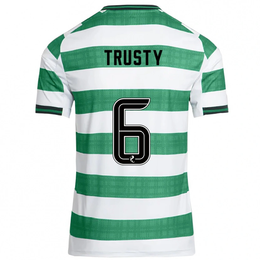 Danxen Hombre Camiseta Auston Trusty #6 Verde Blanco 1ª Equipación 2025/26 La Camisa