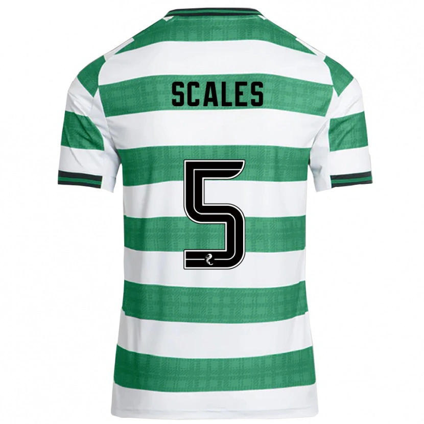 Danxen Hombre Camiseta Liam Scales #5 Verde Blanco 1ª Equipación 2025/26 La Camisa