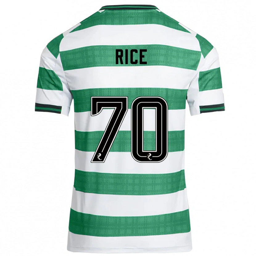 Danxen Hombre Camiseta Aidan Rice #70 Verde Blanco 1ª Equipación 2025/26 La Camisa
