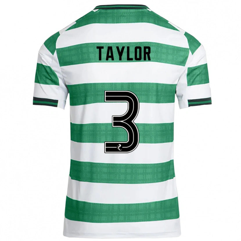 Danxen Hombre Camiseta Greg Taylor #3 Verde Blanco 1ª Equipación 2025/26 La Camisa
