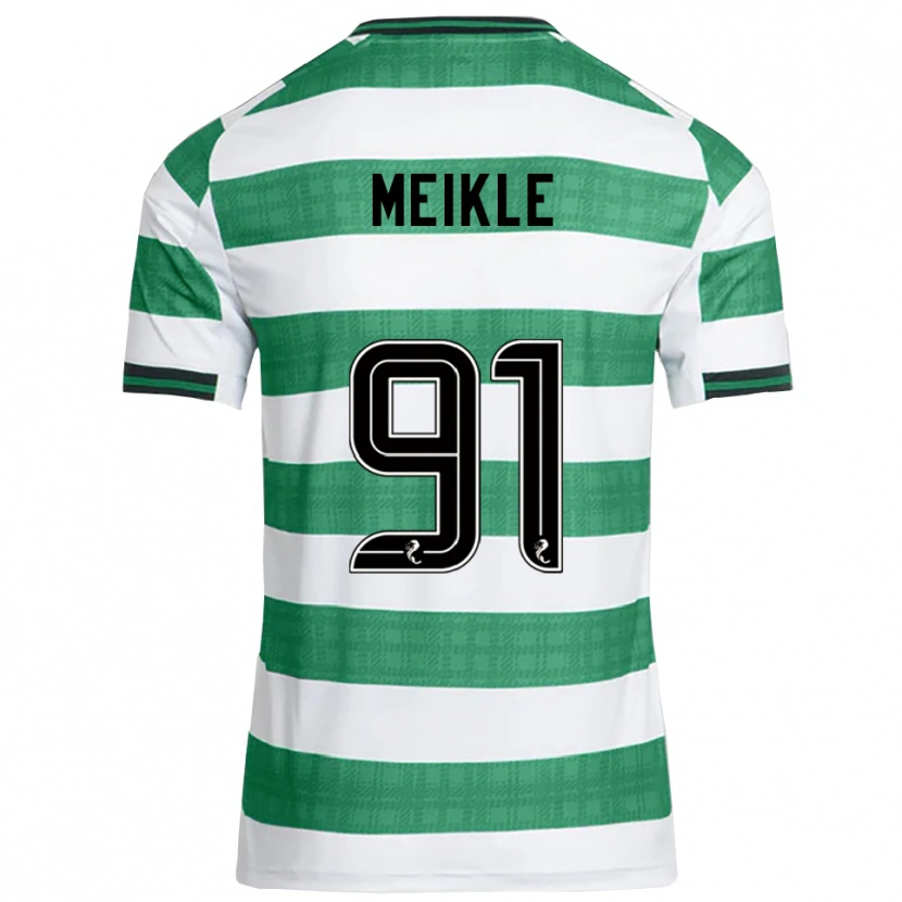 Danxen Hombre Camiseta Jamie Meikle #91 Verde Blanco 1ª Equipación 2025/26 La Camisa