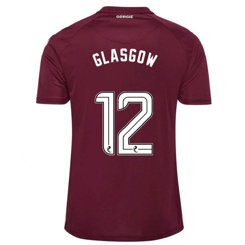 Danxen Hombre Camiseta Euan Glasgow #12 Borgoña Blanco 1ª Equipación 2025/26 La Camisa