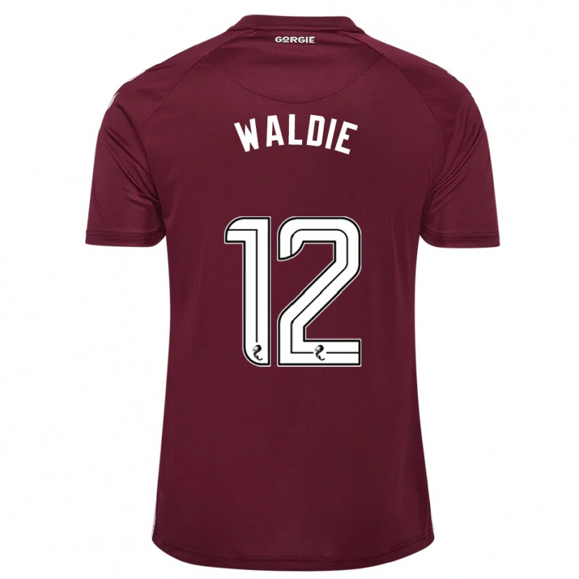 Danxen Hombre Camiseta Lizzie Waldie #12 Borgoña Blanco 1ª Equipación 2025/26 La Camisa