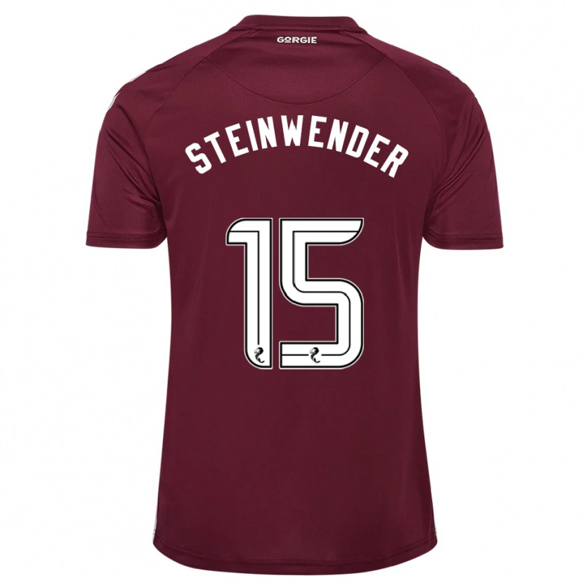 Danxen Hombre Camiseta Michael Steinwender #15 Borgoña Blanco 1ª Equipación 2025/26 La Camisa