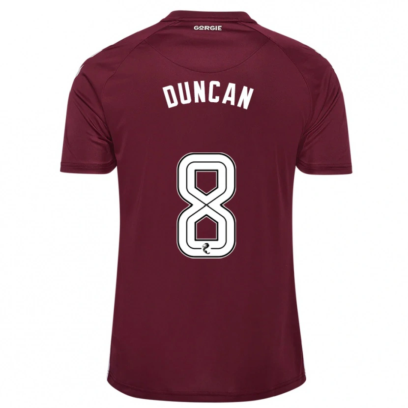 Danxen Hombre Camiseta Ryan Duncan #8 Borgoña Blanco 1ª Equipación 2025/26 La Camisa