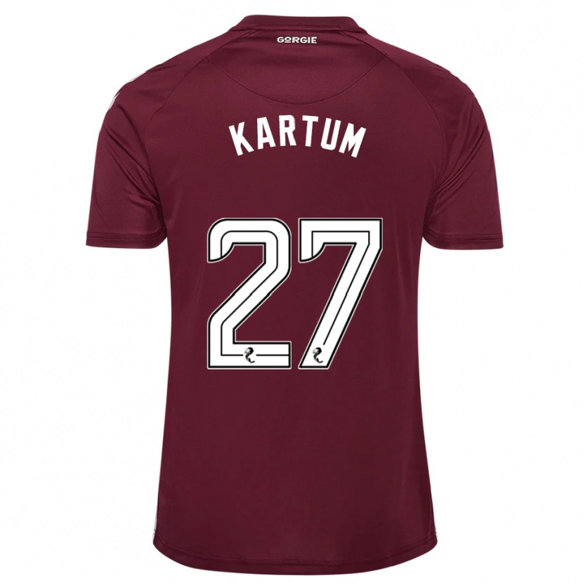 Danxen Hombre Camiseta Sander Kartum #27 Borgoña Blanco 1ª Equipación 2025/26 La Camisa