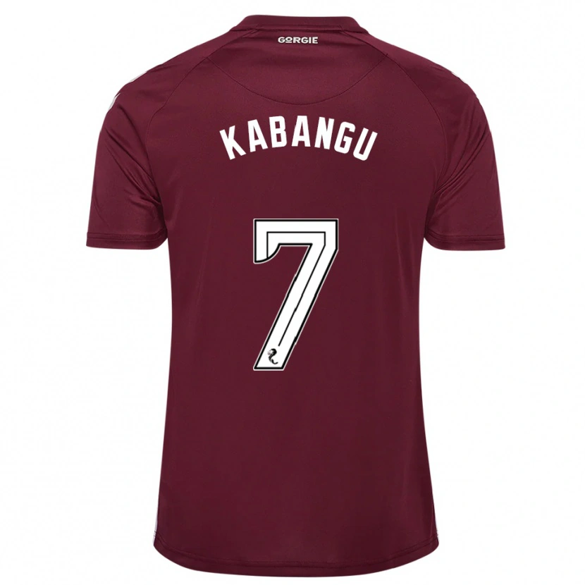Danxen Hombre Camiseta Elton Kabangu #7 Borgoña Blanco 1ª Equipación 2025/26 La Camisa