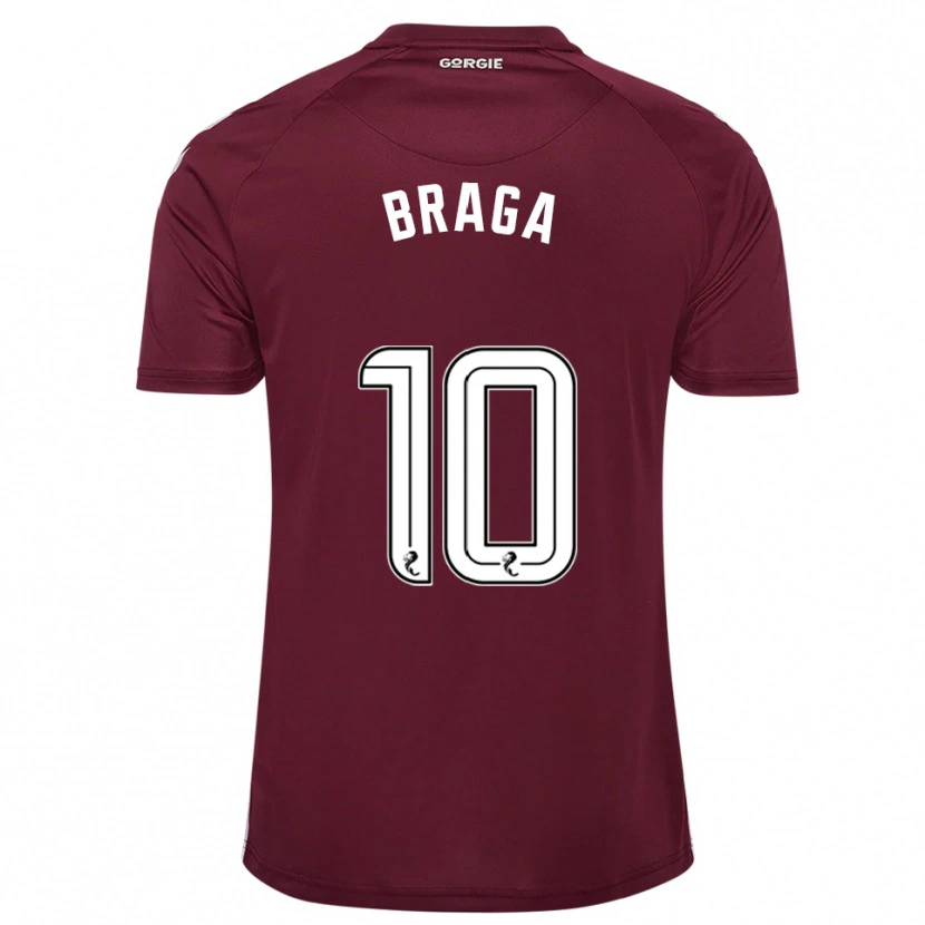 Danxen Hombre Camiseta Cláudio Braga #10 Borgoña Blanco 1ª Equipación 2025/26 La Camisa