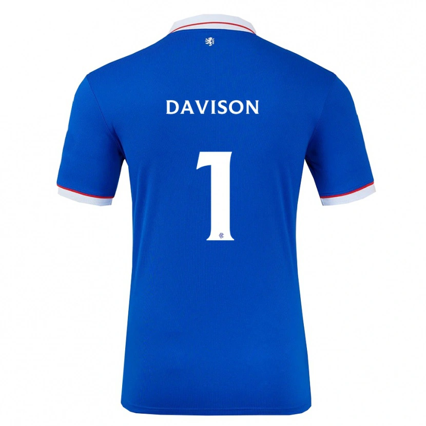 Danxen Hombre Camiseta Hannah Davison #1 Azul Blanco 1ª Equipación 2025/26 La Camisa