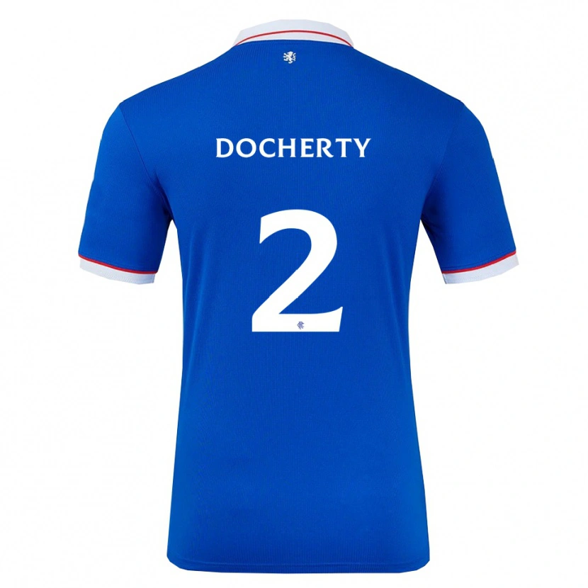 Danxen Hombre Camiseta Nicola Docherty #2 Azul Blanco 1ª Equipación 2025/26 La Camisa