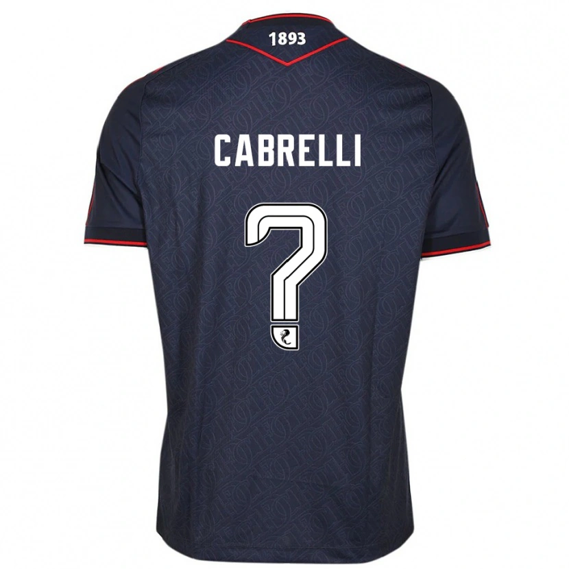 Danxen Hombre Camiseta David Cabrelli #0 Azul Marino Blanco 1ª Equipación 2025/26 La Camisa