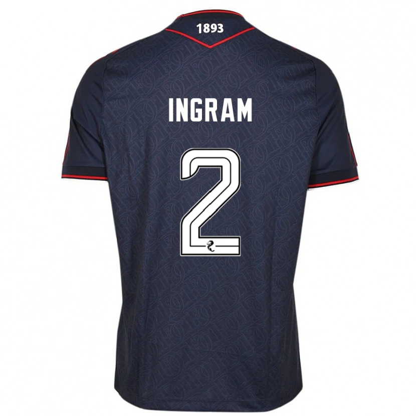 Danxen Hombre Camiseta Ethan Ingram #2 Azul Marino Blanco 1ª Equipación 2025/26 La Camisa