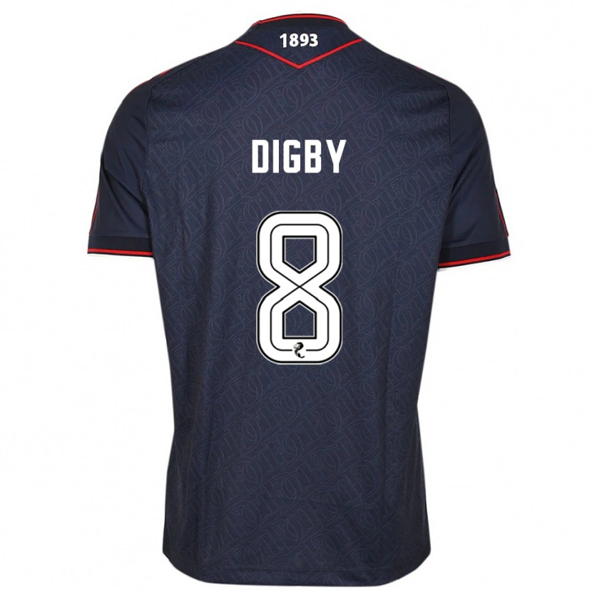 Danxen Hombre Camiseta Paul Digby #8 Azul Marino Blanco 1ª Equipación 2025/26 La Camisa