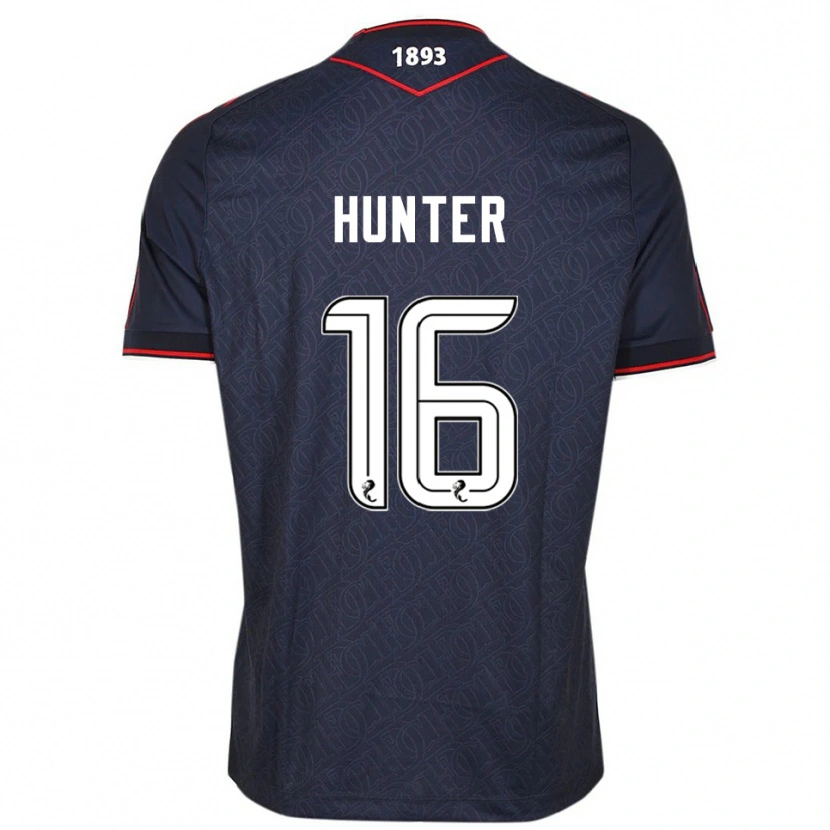 Danxen Hombre Camiseta Michael Hunter #16 Azul Marino Blanco 1ª Equipación 2025/26 La Camisa