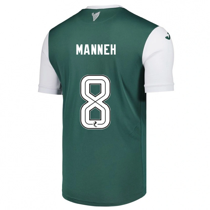 Danxen Hombre Camiseta Alasana Manneh #8 Verde Blanco 1ª Equipación 2025/26 La Camisa