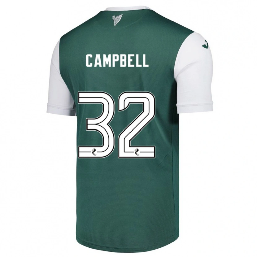 Danxen Hombre Camiseta Josh Campbell #32 Verde Blanco 1ª Equipación 2025/26 La Camisa