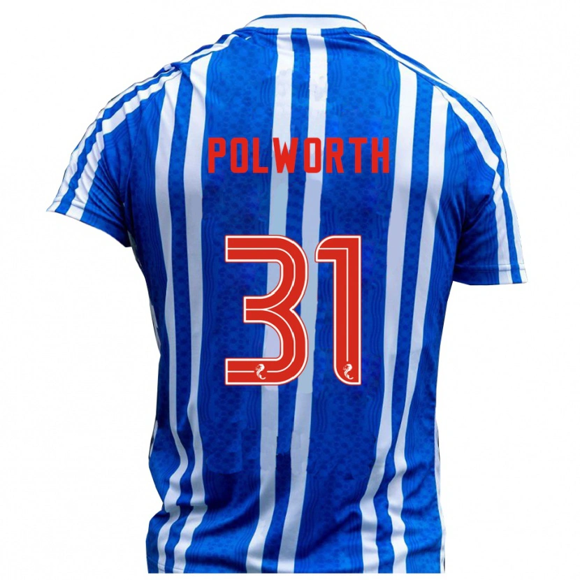 Danxen Hombre Camiseta Liam Polworth #31 Azul Blanco 1ª Equipación 2025/26 La Camisa