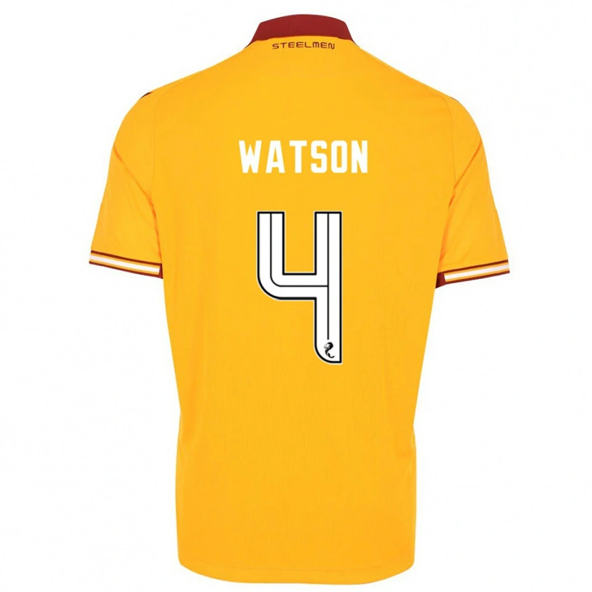 Danxen Hombre Camiseta Chelsie Watson #4 Amarillo Borgoña 1ª Equipación 2025/26 La Camisa