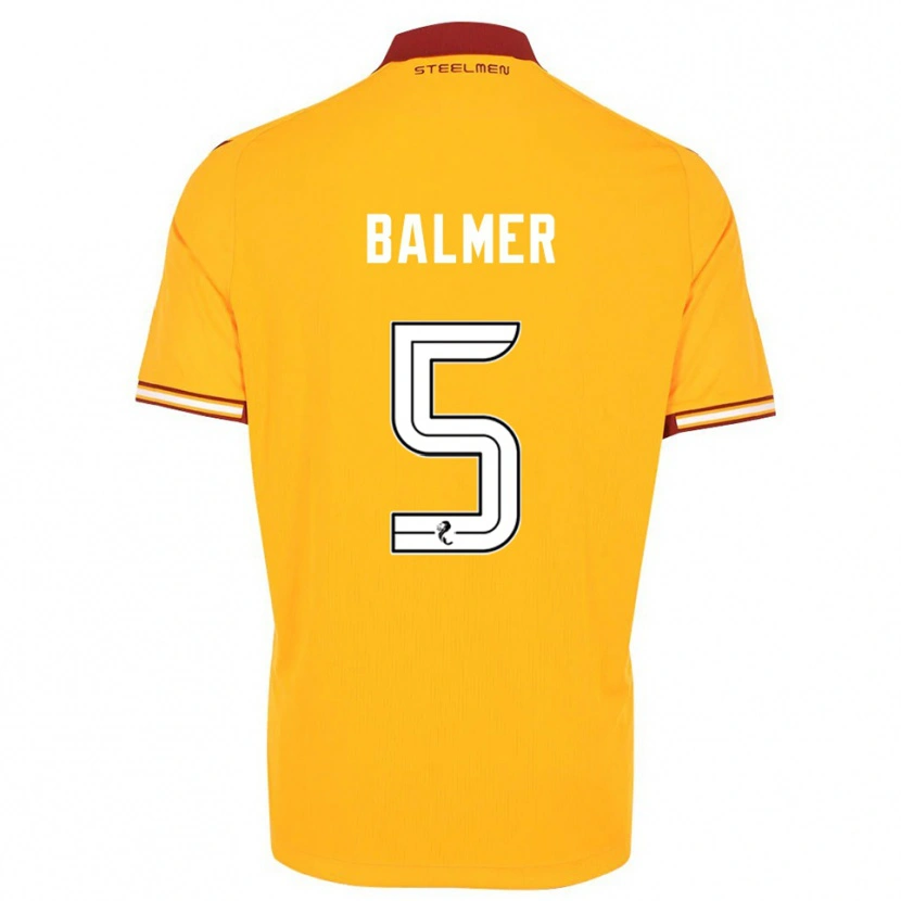 Danxen Hombre Camiseta Kofi Balmer #5 Amarillo Borgoña 1ª Equipación 2025/26 La Camisa