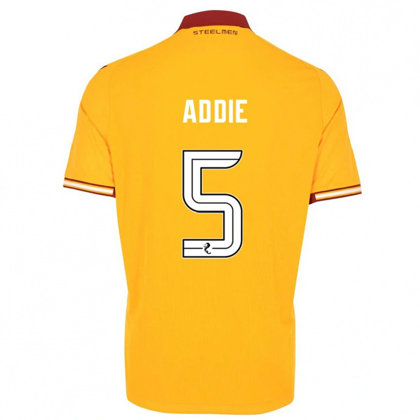 Danxen Hombre Camiseta Jo Addie #5 Amarillo Borgoña 1ª Equipación 2025/26 La Camisa