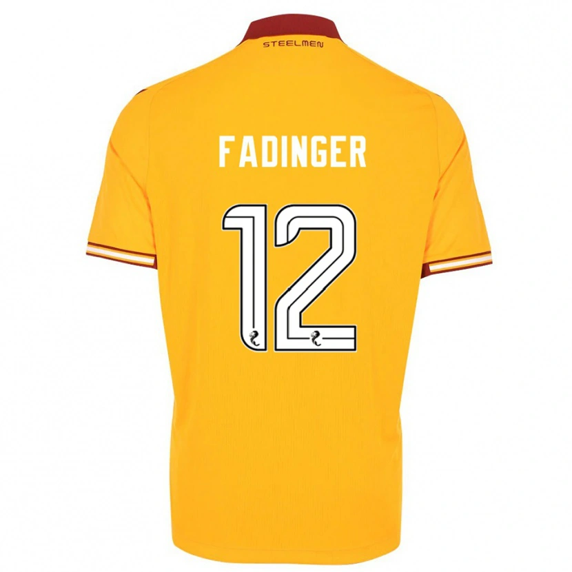 Danxen Hombre Camiseta Lukas Fadinger #12 Amarillo Borgoña 1ª Equipación 2025/26 La Camisa