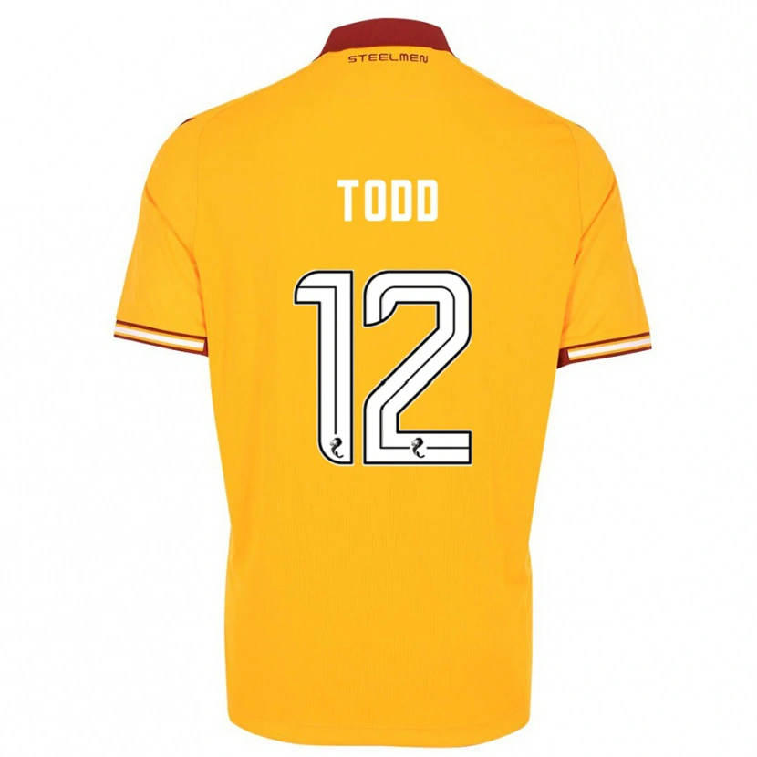 Danxen Hombre Camiseta Rachel Todd #12 Amarillo Borgoña 1ª Equipación 2025/26 La Camisa