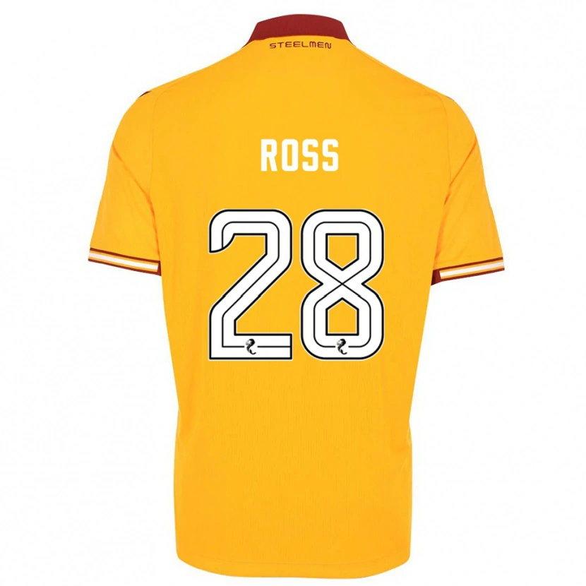 Danxen Hombre Camiseta Luca Ross #28 Amarillo Borgoña 1ª Equipación 2025/26 La Camisa