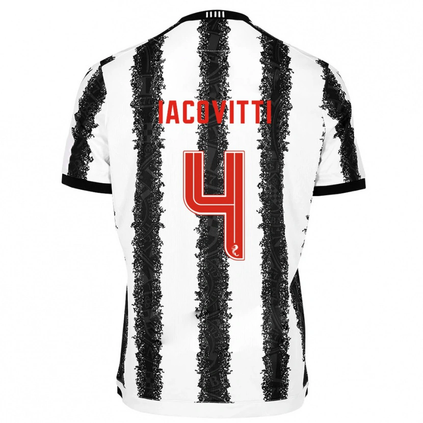 Danxen Hombre Camiseta Alex Iacovitti #4 Blanco Negro 1ª Equipación 2025/26 La Camisa