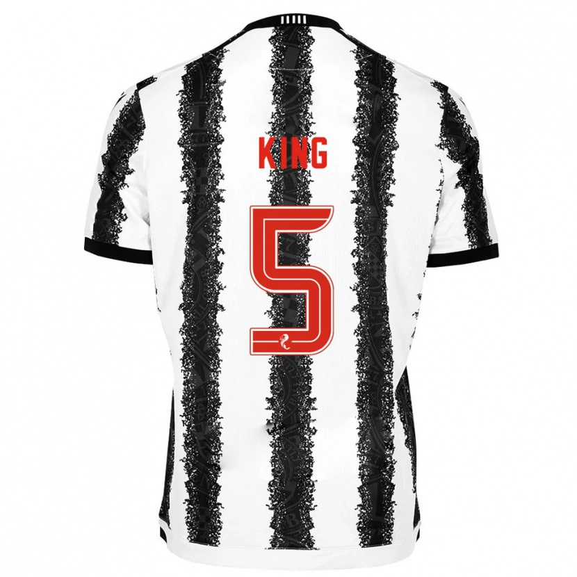 Danxen Hombre Camiseta Richard King #5 Blanco Negro 1ª Equipación 2025/26 La Camisa