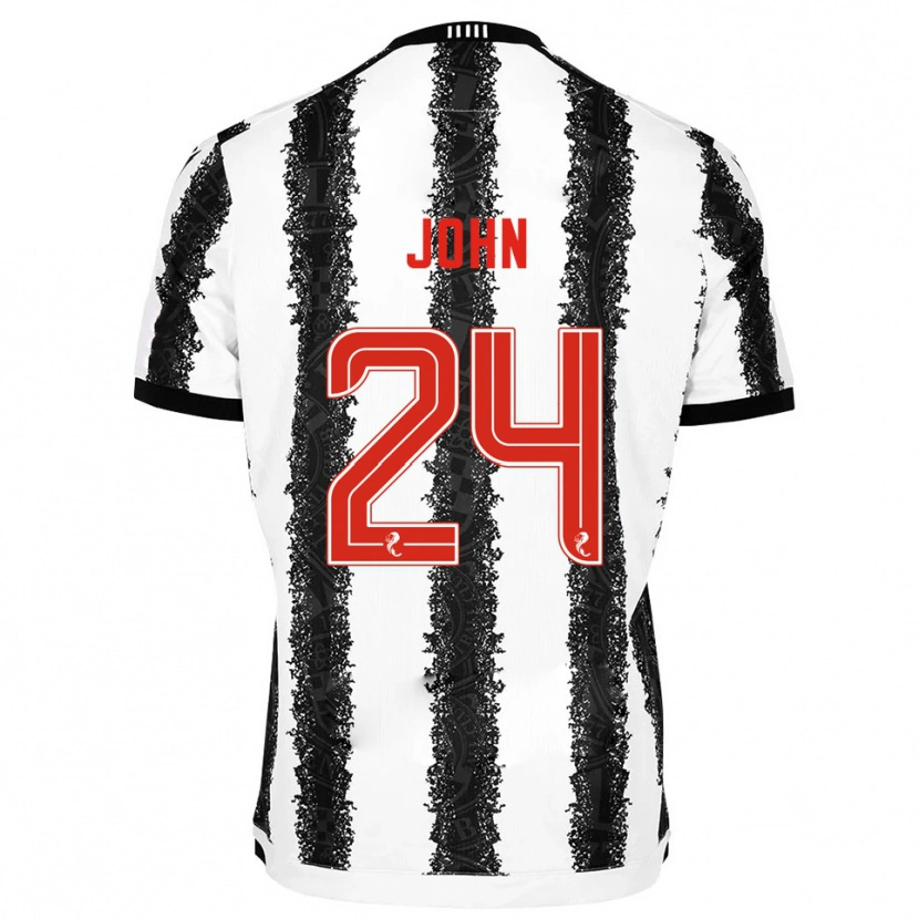 Danxen Hombre Camiseta Declan John #24 Blanco Negro 1ª Equipación 2025/26 La Camisa