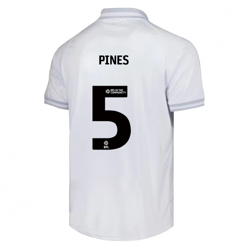 Danxen Hombre Camiseta Donovan Pines #5 Blanco Gris Negro 2ª Equipación 2025/26 La Camisa