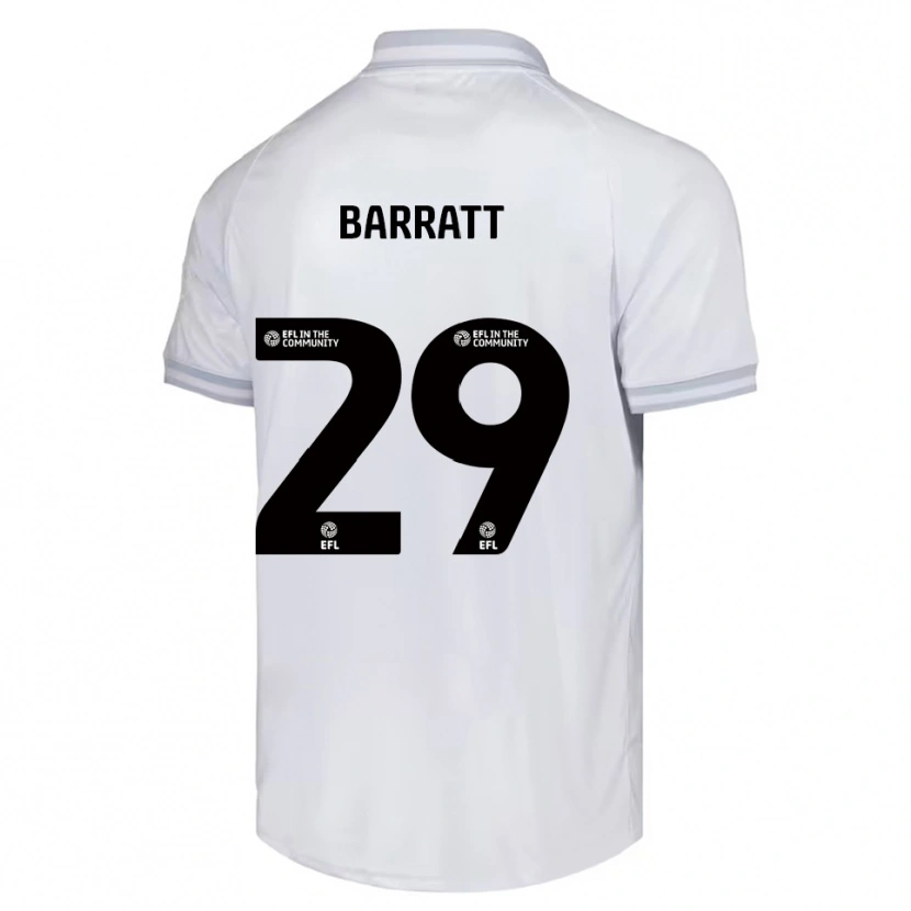Danxen Hombre Camiseta Connor Barratt #29 Blanco Gris Negro 2ª Equipación 2025/26 La Camisa