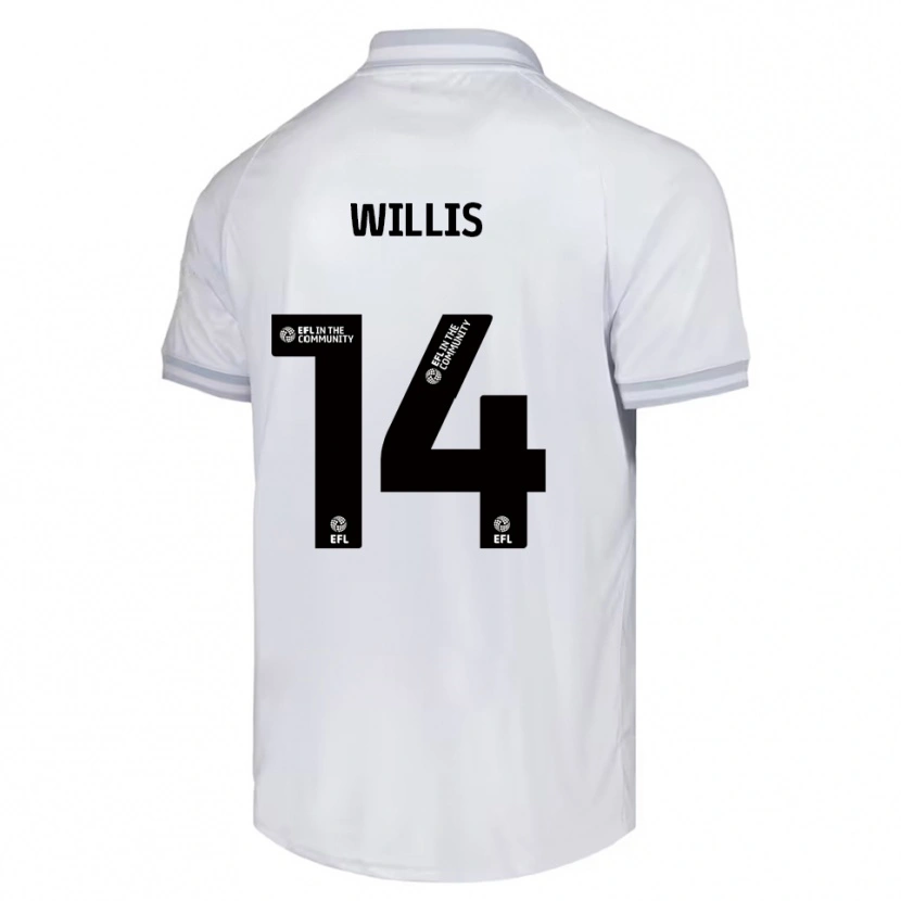 Danxen Hombre Camiseta Nathan Willis #14 Blanco Gris Negro 2ª Equipación 2025/26 La Camisa