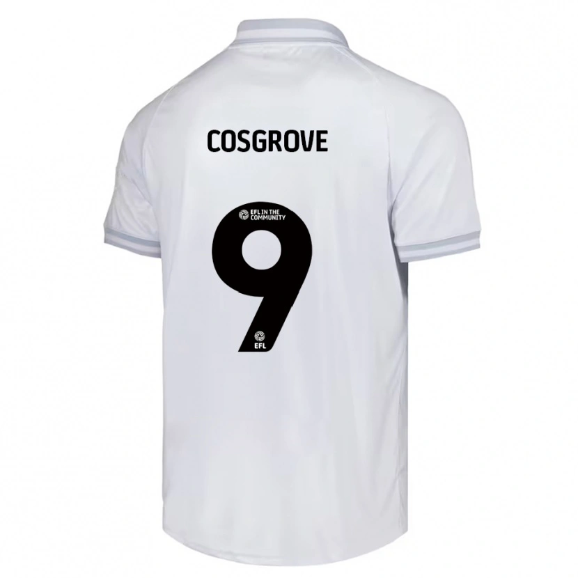Danxen Hombre Camiseta Sam Cosgrove #9 Blanco Gris Negro 2ª Equipación 2025/26 La Camisa