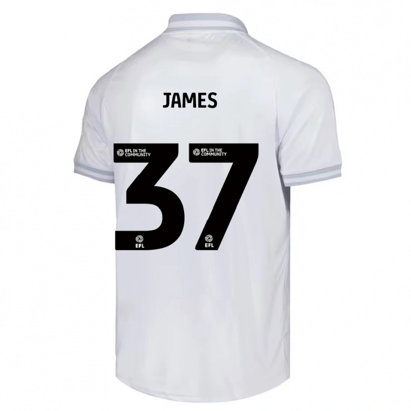 Danxen Hombre Camiseta Nathan James #37 Blanco Gris Negro 2ª Equipación 2025/26 La Camisa