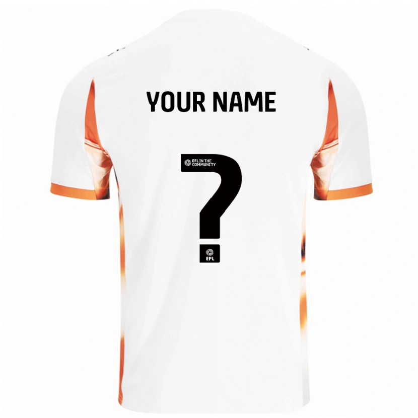 Danxen Hombre Camiseta Su Nombre #0 Blanco Naranja Negro 2ª Equipación 2025/26 La Camisa