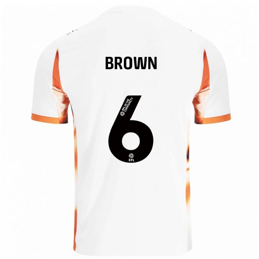 Danxen Hombre Camiseta Jordan Brown #6 Blanco Naranja Negro 2ª Equipación 2025/26 La Camisa