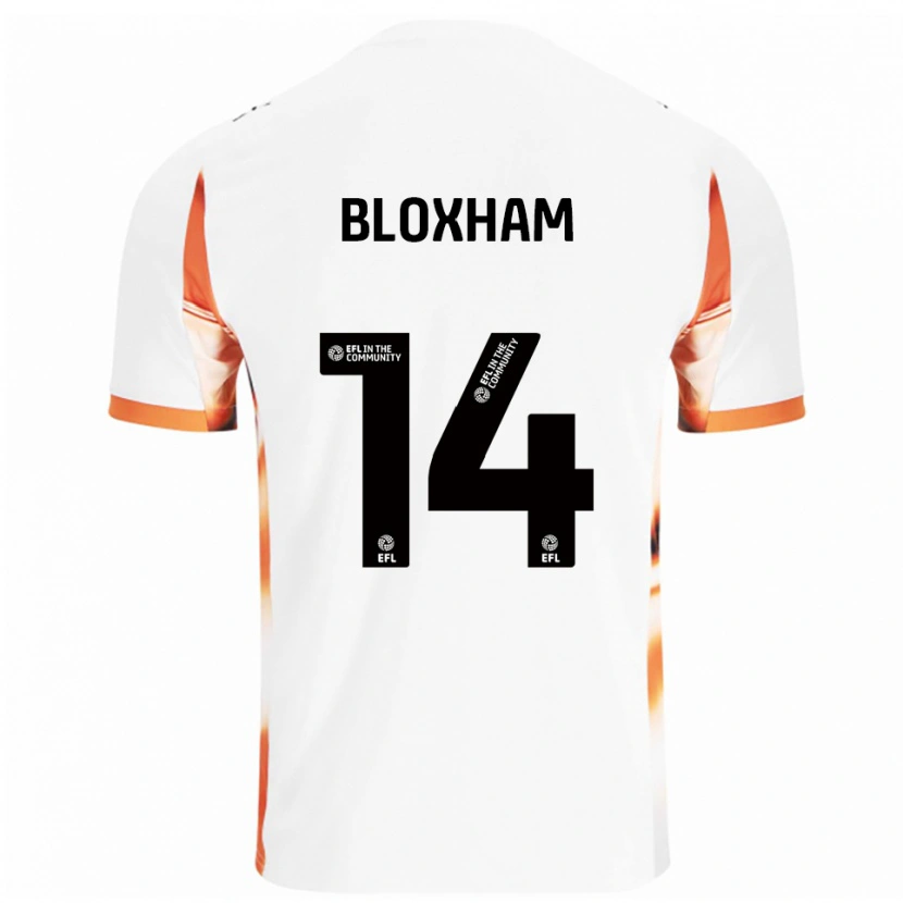 Danxen Hombre Camiseta Tom Bloxham #14 Blanco Naranja Negro 2ª Equipación 2025/26 La Camisa