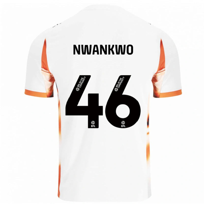 Danxen Hombre Camiseta Oluchukwu Nwankwo #46 Blanco Naranja Negro 2ª Equipación 2025/26 La Camisa